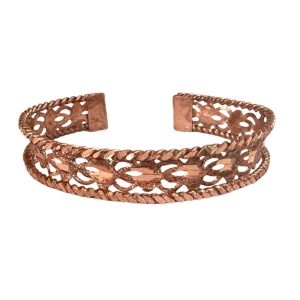 Tribal Boho Style Copper Cuff Bracelet – Adjustable Open-End Bangle