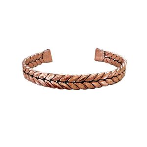 Copper Twisted Wire Cuff Bracelet | Unisex Braided Copper Bracelet