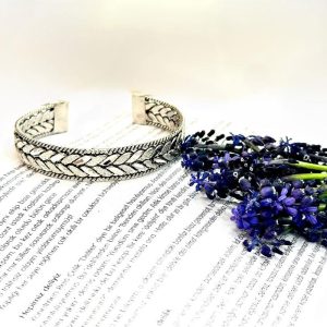 Unisex Chrome-Plated Copper Cuff Bracelet – Braided Design JW637