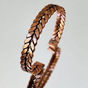 Copper Twisted Wire Cuff Bracelet | Unisex Braided Copper Bracelet | Classic Open End Design | Adjustable Minimalist Jewelry for Men & Women JW640