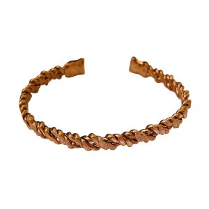 Textured Copper Cuff Bracelet with Engraved Design