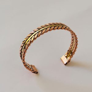 Two-tone Twisted Copper and Brass Bracelet – Wheat Design Unisex