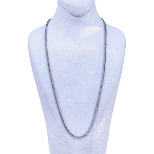 50cm Chrome-Plated Copper Wheat Chain Necklace– Precision-Crafted Foxtail Chain, Color-Stable JW556