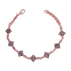 Shinny Women’s Elegant Diamond Shaped Copper Bracelet – Symbol of Luck & Fortune