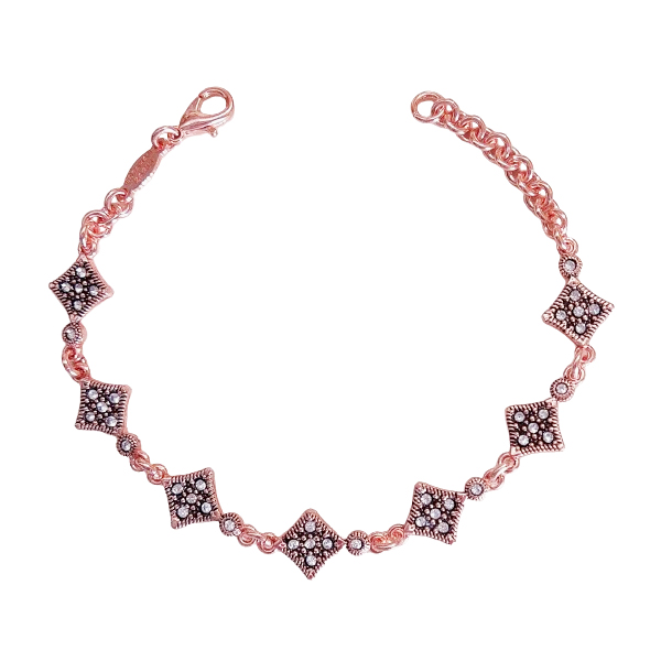 Shinny Women’s Elegant Diamond Shaped Copper Bracelet – Symbol of Luck & Fortune