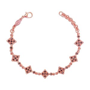 Midnight Copper Elegance Bracelet with Black Crystal Accents