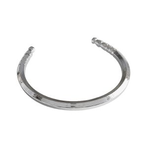 Elegant Chrome-Plated Copper Bangle – Adjustable, Tarnish-Resistant Fashion Bracelet