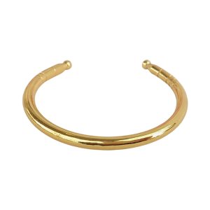 Golden Arc Open Brass Bracelet - Unisex, Adjustable Brass Cuff
