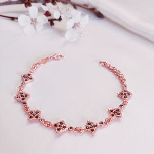 Midnight Copper Elegance Bracelet with Black Crystal Accents JW524