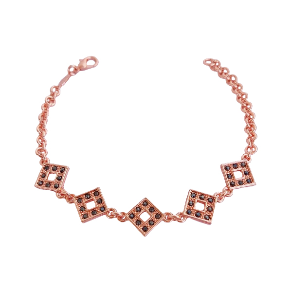 Elegant Geometric Copper Bracelet with Square Links – Women’s Fashion Jewelry