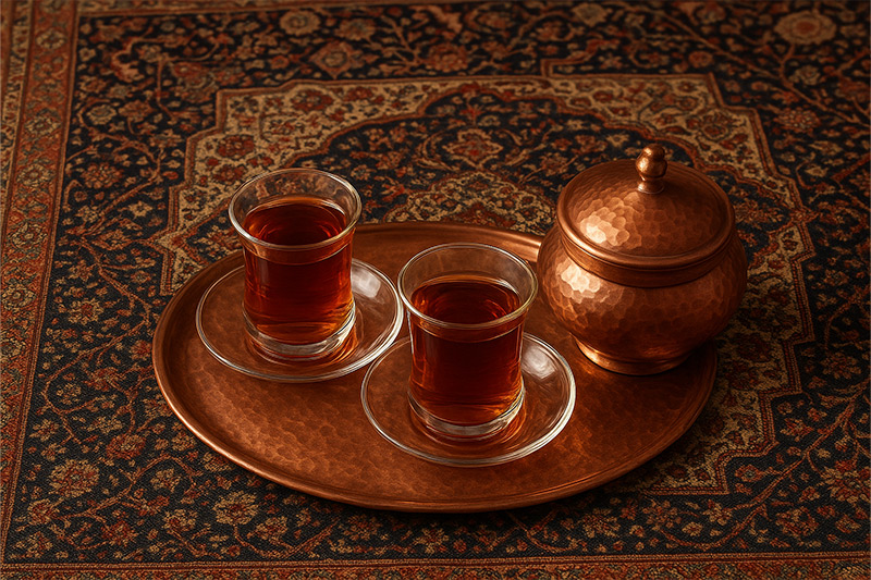 Persian copper serving dishes
