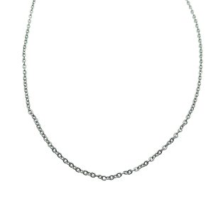 50cm Chrome Plated Copper Chain Necklace – Durable Link Design with Lobster Clasp JW555