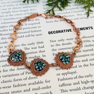 Heart Shaped Copper and Turquoise Jewelry Set – Persian Art JW505.5