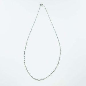 50cm Chrome Plated Copper Chain Necklace – Durable Link Design with Lobster Clasp