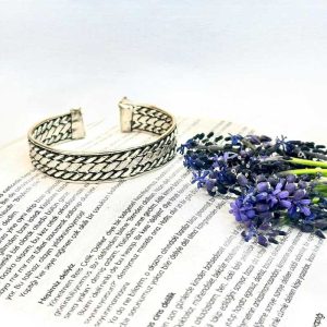 Chrome Plated Copper Twisted Wire Bracelet – Handmade Artisan Cuff JW580