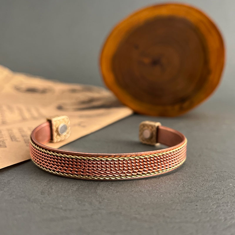 Handcrafted Chakra Balance Copper Cuff Bracelet – 7 Chakra Inspired Magnetic Healing Jewelry