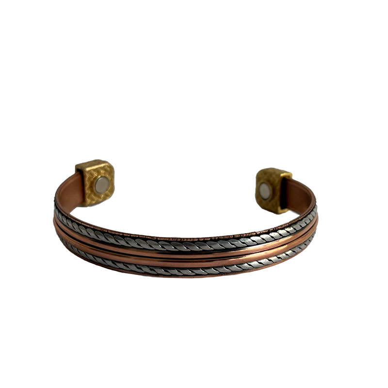 Dual Tone Magnetic Copper Bracelet – Adjustable Healing Cuff for Men & Women