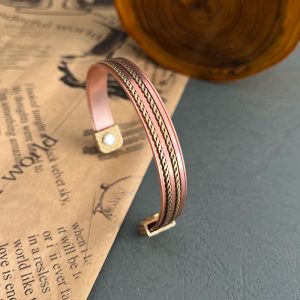 Twisted Magnetic Copper Bracelet Adjustable – Healing Jewelry for Pain Relief & Wellness JW591