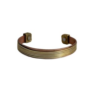 Copper Magnetic Bracelet with Brass Lines – Stylish Wellness Jewelry for Men & Women