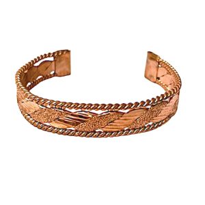 Classic Twisted Copper Cuff Bracelet – Unisex Adjustable Open Bangle