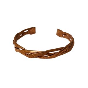 Vintage braided copper cuff bracelet inspired by ancient jewelry