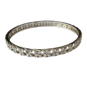 Chrome-Plated Faceted Copper Bangle – Modern Shine with Timeless Elegance