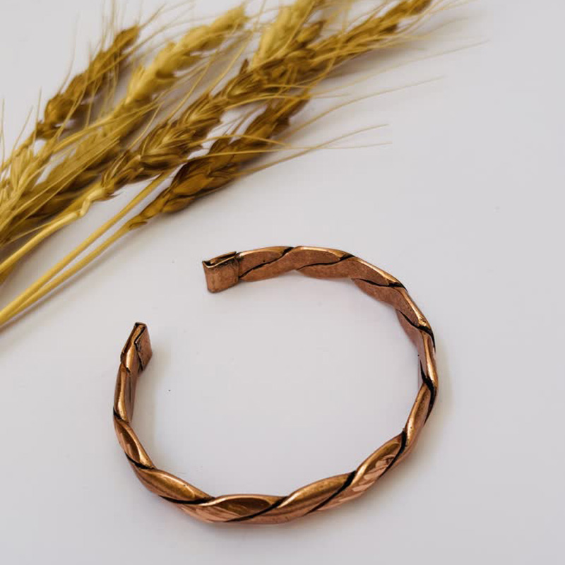 woven copper cuff bracelet