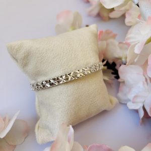 Chrome-Plated Faceted Copper Bangle – Modern Shine with Timeless Elegance JW652.5