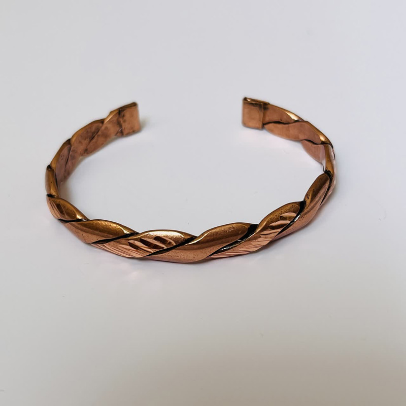 woven copper cuff bracelet