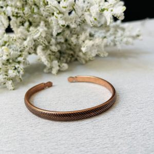 Unisex Ophion Serpent Snake-Skin Textured Copper Cuff – Adjustable Copper Bangle JW650